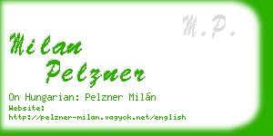 milan pelzner business card